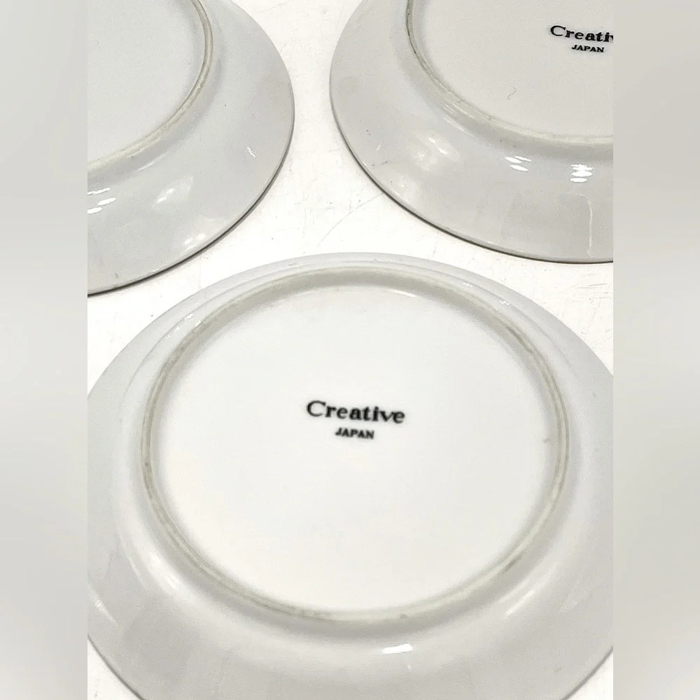 Set of 3 Vintage 🧡 MCM Flower Power Saucers 3.5” Mini Cocktail Dish Plant Lady
